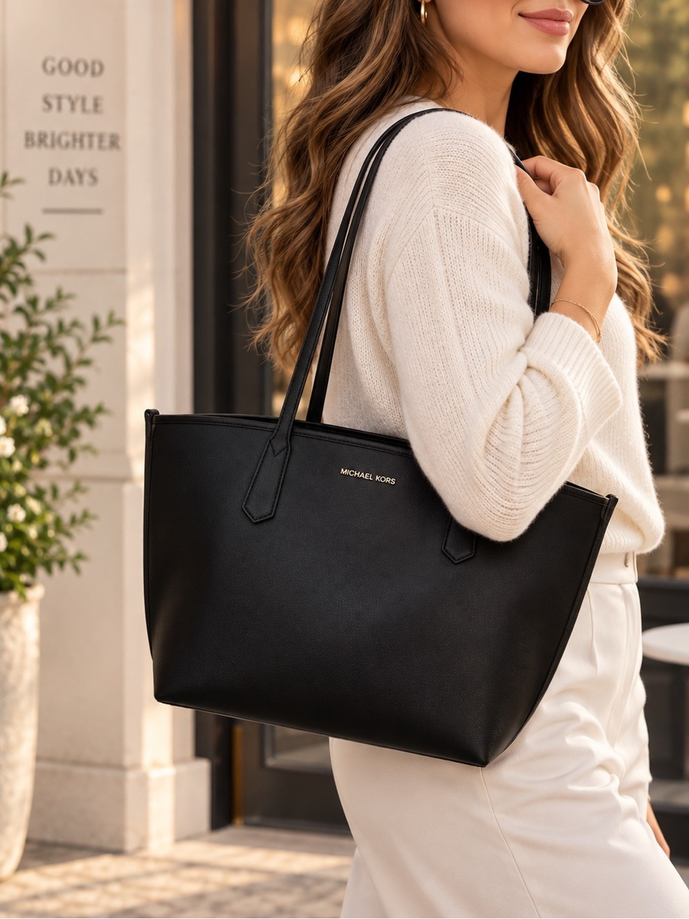 Michael Kors Saffino Leather Tote Bag